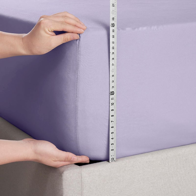 Nestl Lavender Extra Deep Pocket King Fitted Sheet Only, Hotel Luxury King Size Fitted Sheets Easily Fits 18 to 24 Inch Mattress, Super Soft, Wrinkle-Free, and Breathable Sheets with Corner Straps - Image 4